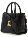 One Stud Top Handle Tote Bag Black - VALENTINO - BALAAN 3