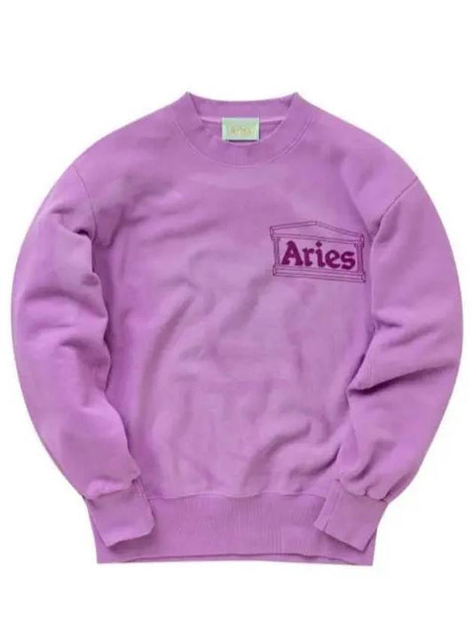 Aries Temple Logo Sweatshirt Light Purple FTAR22200 - ARIES - BALAAN 1