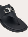 Gancini Leather Flip Flops Black - SALVATORE FERRAGAMO - BALAAN 7