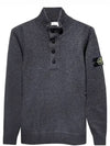 Wappen Patch Button Knit Top Charcoal - STONE ISLAND - BALAAN 2