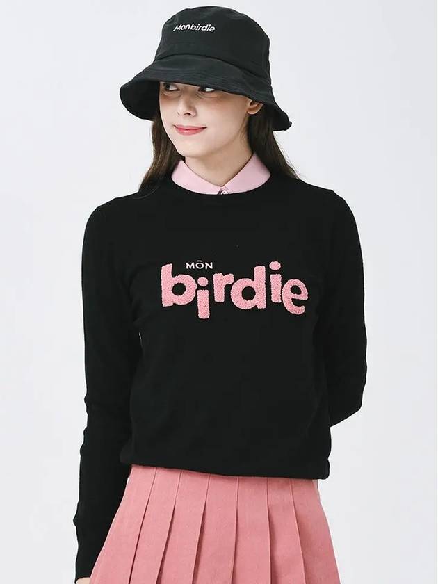 Graphic crew neck long sleeve knit BLACK - MONBIRDIE GOLF - BALAAN 4