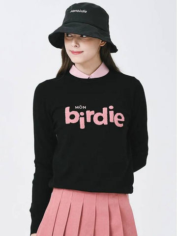 Graphic crew neck long sleeve knit BLACK - MONBIRDIE GOLF - BALAAN 1