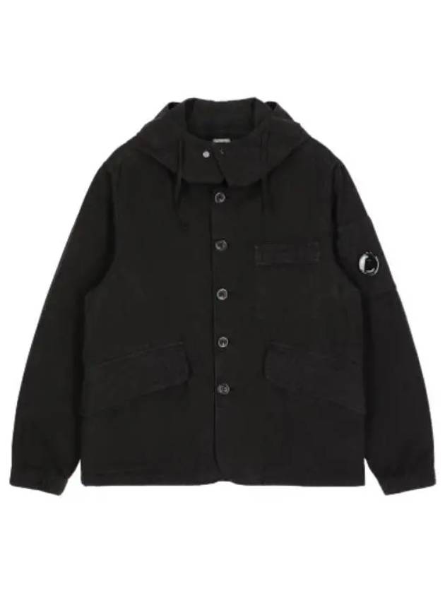 Multi pocket hooded jacket black jumper - CP COMPANY - BALAAN 1