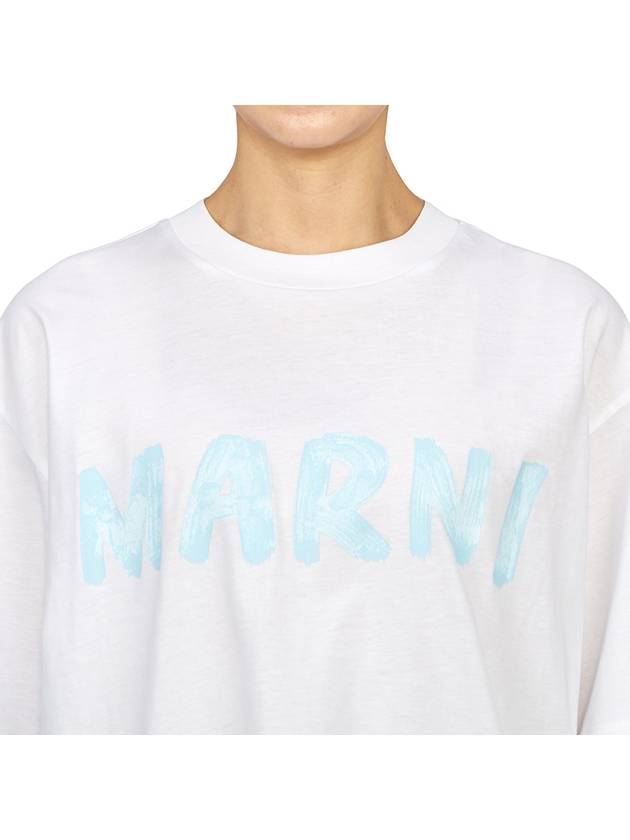 Logo Lettering Boxy Fit Short Sleeve T-Shirt White - MARNI - BALAAN 6