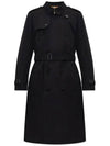 Kensington Heritage Long Trench Coat Black - BURBERRY - BALAAN.