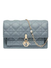 Lady Chain Canage Lambskin Pouch Bag Cloud Blue - DIOR - BALAAN 1