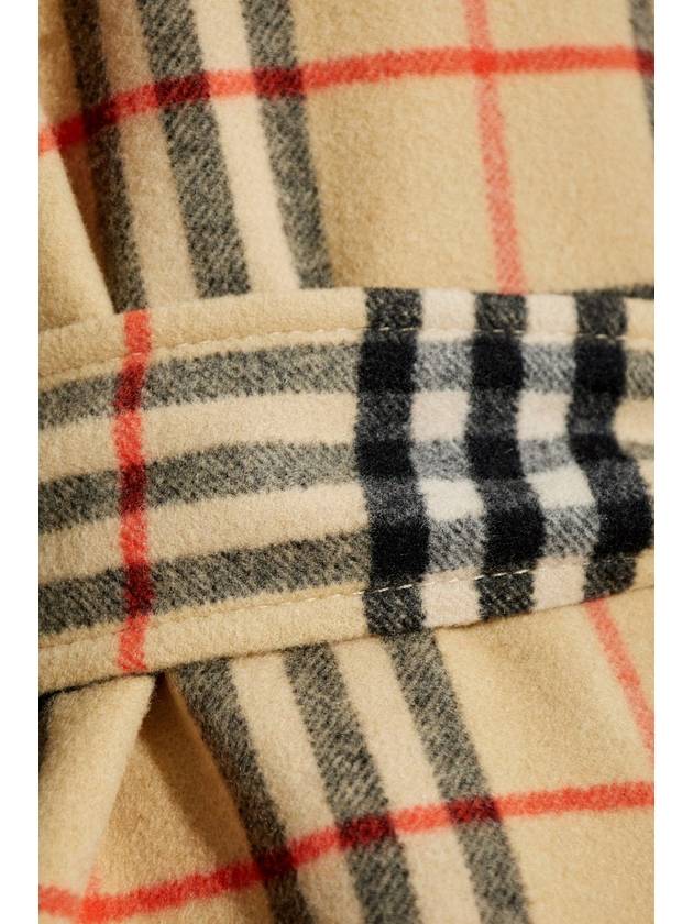 Check Reversible Tunbridge Wrap Wool Single Coat Flax - BURBERRY - BALAAN 9