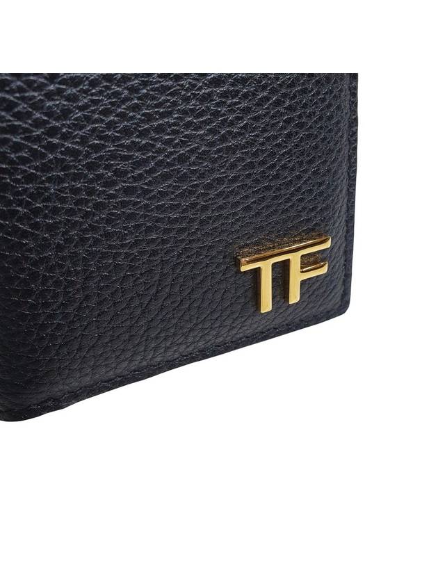 Logo Leather Half Wallet Black - TOM FORD - BALAAN 7