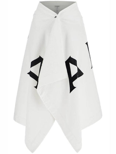 Logo Print Wrap A-Line Skirt White - ALAIA - BALAAN 2