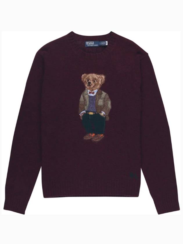 Bear Knit Top Wine Red - POLO RALPH LAUREN - BALAAN 2