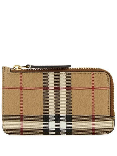 Vintage Check Zipper Card Wallet Beige - BURBERRY - BALAAN 2