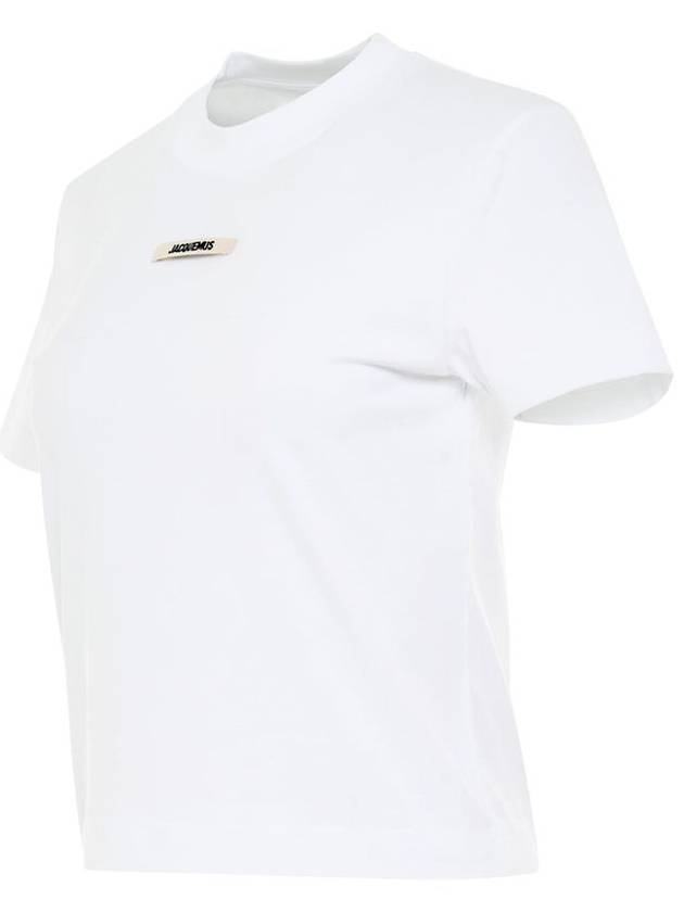 Le Gros Grain Short Sleeve T-Shirt White - JACQUEMUS - BALAAN 3