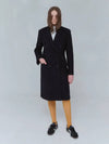 Long middle WOOL coat navy 0130 - VOYONN - BALAAN 9