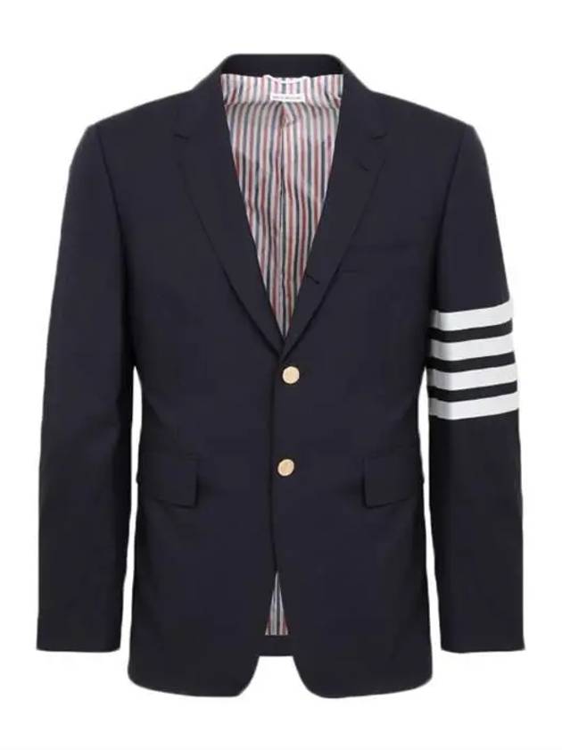 4-Bar Plain Weave High Armhole Sport Jacket Navy - THOM BROWNE - BALAAN 4