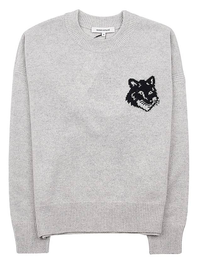 Maison Kitsune Women's Foxhead Logo Knit LW00815KT1063 LGM - MAISON KITSUNE - BALAAN 9