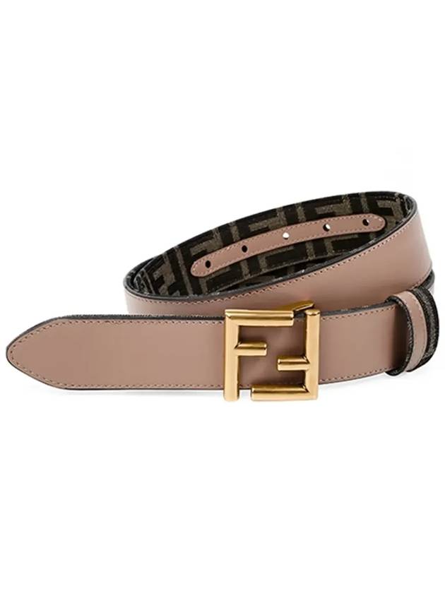 FF Fabric Reversible Leather Belt Beige - FENDI - BALAAN 6