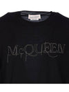 Logo Embellished Crewneck Sweatshirt Black - ALEXANDER MCQUEEN - BALAAN 3