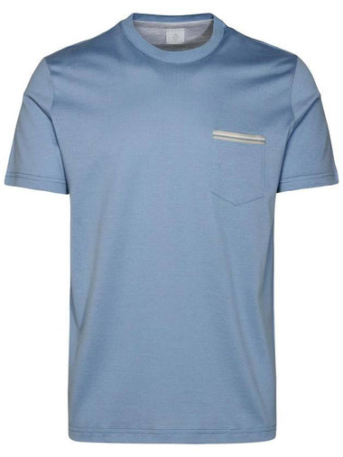 Eleventy Light Blue Cotton T-Shirt - ELEVENTY MILANO - BALAAN 1