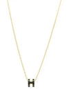 Mini Pop H Pendant Necklace Gold Noir - HERMES - BALAAN 2