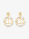 Petit CD Crystal Earrings Gold - DIOR - BALAAN 3