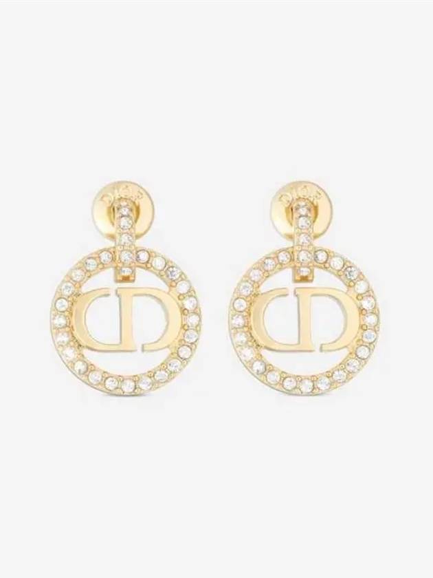 Petit CD Crystal Earrings Gold - DIOR - BALAAN 3