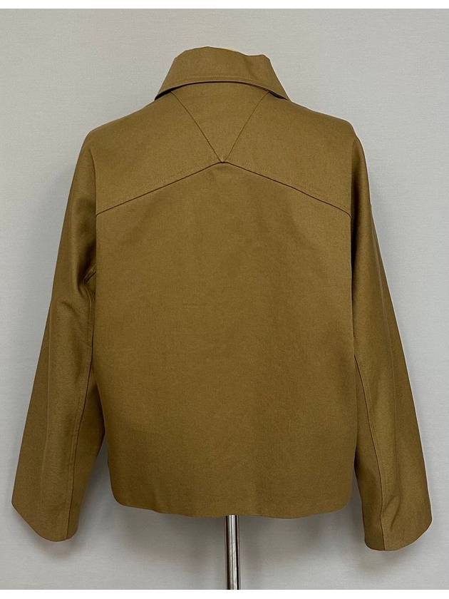 Chest triangle patch cotton zip up shirt jacket 105 - BOTTEGA VENETA - BALAAN 2