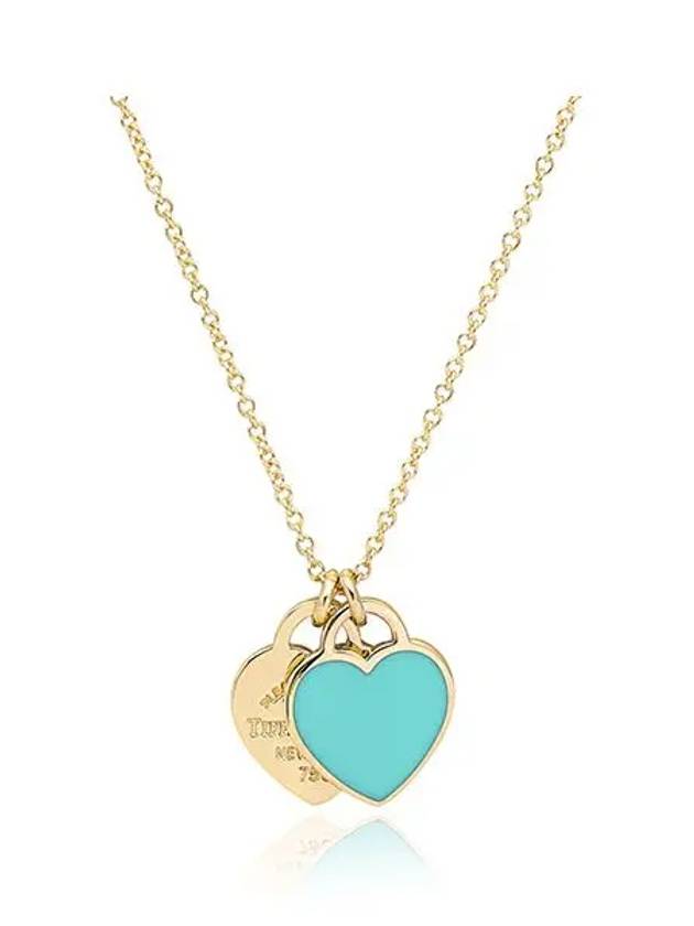 Mini Double Heart Tag Pendant Necklaces Gold - TIFFANY & CO. - BALAAN 2