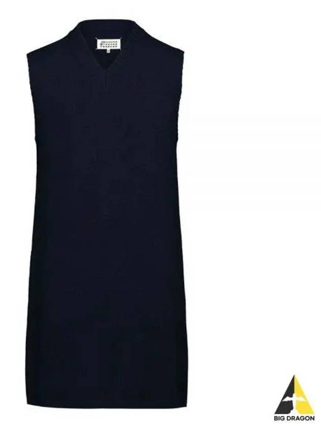 Signature Stige Wool Knit Dress Navy S51FB0075 S18199 - MAISON MARGIELA - BALAAN 1