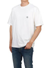 Compass Patch Regular Fit Cotton Short Sleeve T-Shirt White - STONE ISLAND - BALAAN 5