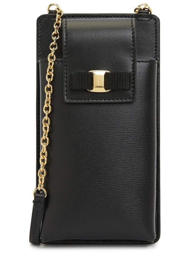 Vara Bow Calfskin Phone Case Black - SALVATORE FERRAGAMO - BALAAN 3