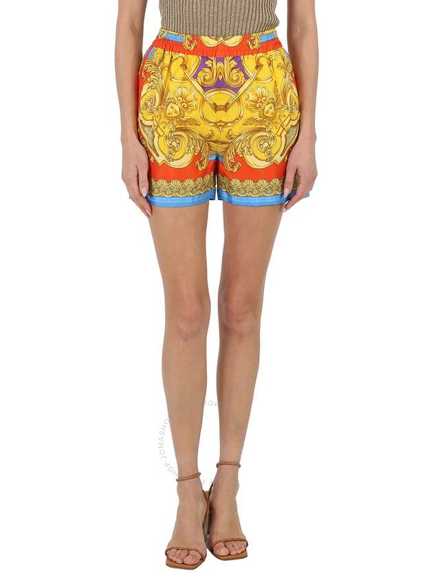 Women's Barocco Print Banding Silk Shorts Red - VERSACE - BALAAN 2