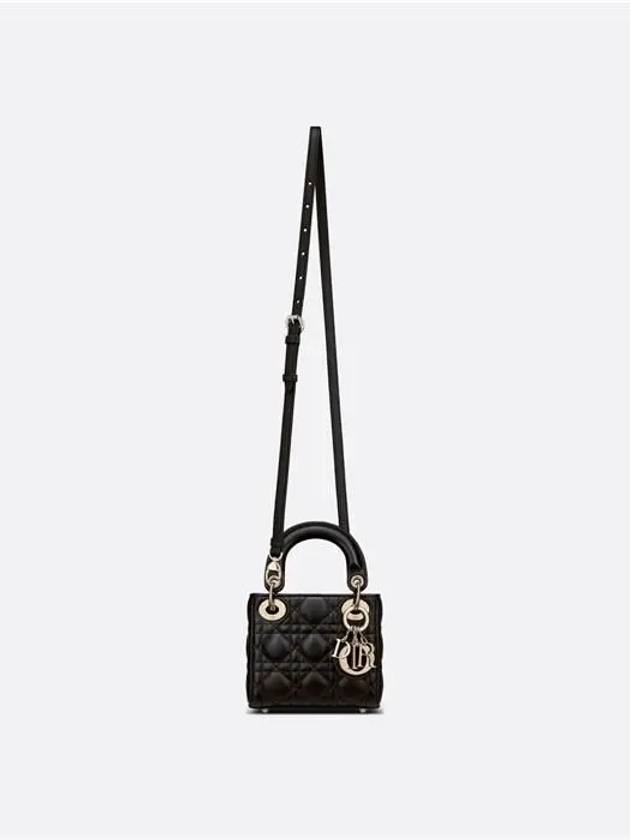 Micro Lady Cannage Lambskin Mini Bag Black - DIOR - BALAAN 6