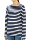 Minquiers Modern Stripe Long Sleeve T-Shirt Navy - SAINT JAMES - BALAAN 8