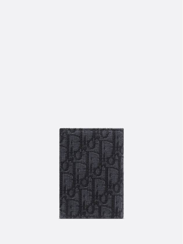 Bi-Fold Card Holder Black  Oblique Jacquard - DIOR - BALAAN 3