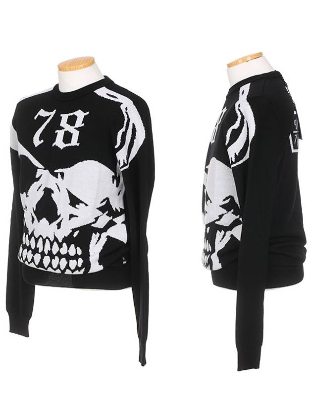 HM611313 02 Lana Merino Wool Skull Black Knit - PHILIPP PLEIN - BALAAN 2