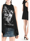 634217 Iris sleeveless t shirt black QZABT 0901 - ALEXANDER MCQUEEN - BALAAN 1