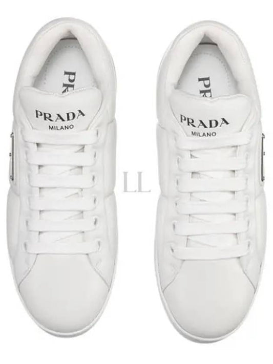 Logo Quilted Nappa Leather Low Top Sneakers White - PRADA - BALAAN 2