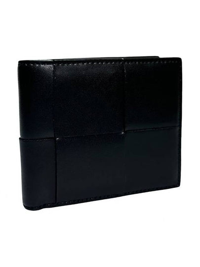 649603 Black Leather Intrecciato Cassette Half Wallet - BOTTEGA VENETA - BALAAN 2