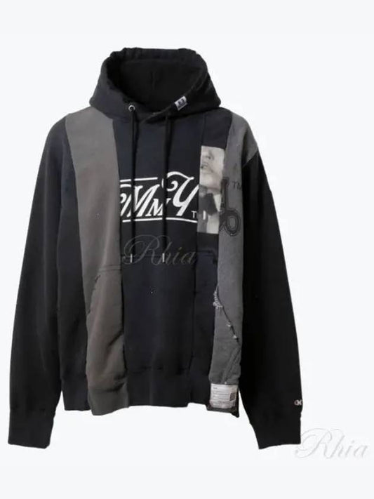 Paneled Drawstring Cotton Hoodie Black - MIHARA YASUHIRO - BALAAN 2