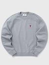 De Coeur Embossed Logo Crewneck Sweatshirt Blue - AMI - BALAAN 2