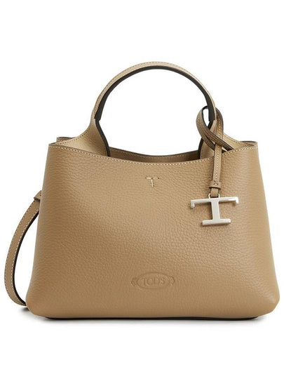 Logo Charm Leather Micro Tote Bag Brown - TOD'S - BALAAN 2