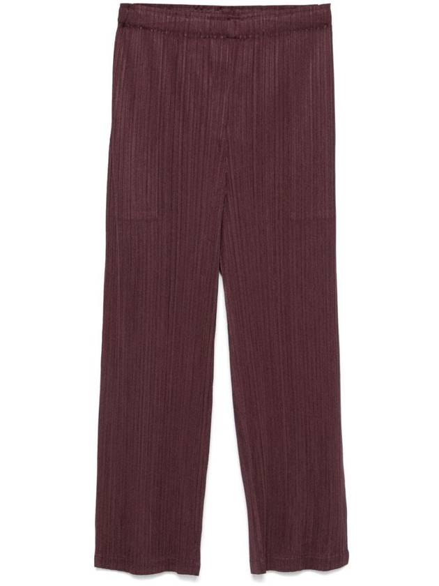 Pleats Straight Pants Dark Brown - ISSEY MIYAKE - BALAAN 2