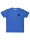 Men's Logo Patch Cotton Short Sleeve T-Shirt Blue - STONE ISLAND - BALAAN 2