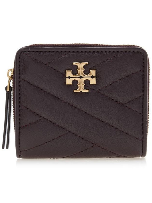 Kira Chevron Bifold Bifold Wallet Burgundy - TORY BURCH - BALAAN.