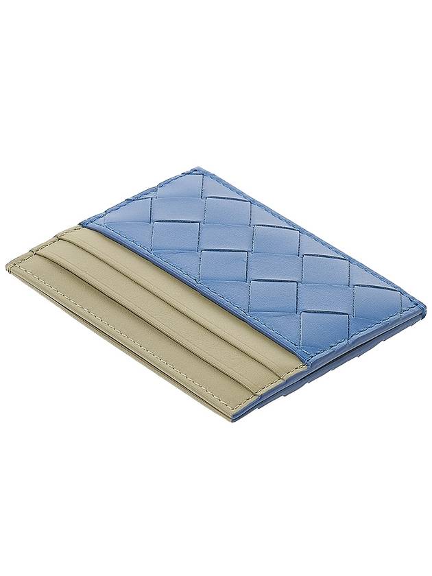 Intrecciato Two-tone Card Wallet Blue - BOTTEGA VENETA - BALAAN 5