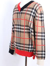 Check V neck wool knit L - BURBERRY - BALAAN 2