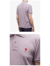 Small Heart Logo Polo Shirt Purple - AMI - BALAAN 6