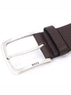 Men's Logo Calf Leather Belt Brown - HUGO BOSS - BALAAN.
