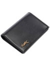 Monogram Gold Hardware Bifold Wallet Black - SAINT LAURENT - BALAAN 6