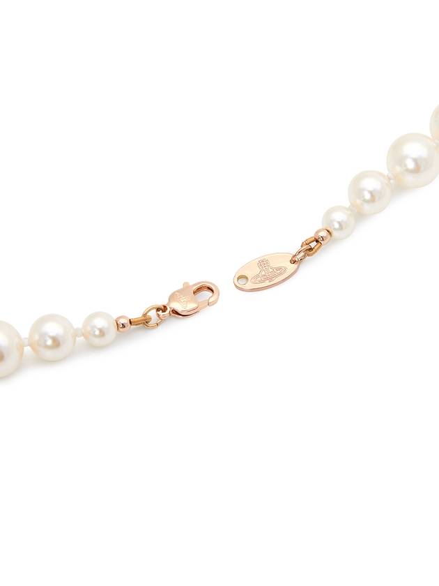 One Row Pearl Bas Relief Necklace Rose Gold - VIVIENNE WESTWOOD - BALAAN 6